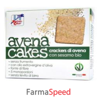 avenacakes crackers di avena con sesamo bio vegan senza lievito di birra con olio extravergine di oliva 250 g