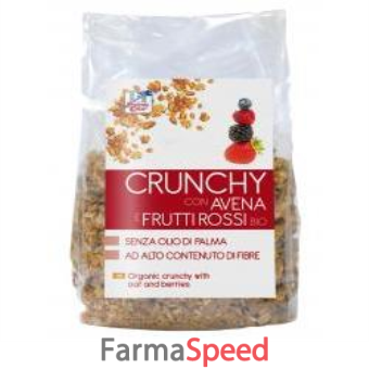 fsc crunchy con avena e frutti rossi bio ad alto contenuto di fibre con olio di girasole senza olio di palma 375 g