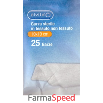 garza sterile alvita in tessuto non tessuto 10x10cm 25 pezzi