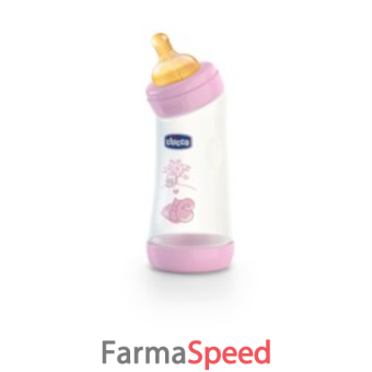 chicco biberon angolato pp girl 250 ml normale caucciu