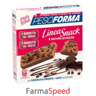pesoforma lineasnack caffe' e cioccolato 6 barrette 186 g