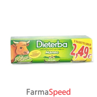 dieterba omogeneizzato manzo 3 pezzi 80 g