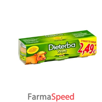 dieterba omogeneizzato vitello 3 pezzi 80 g