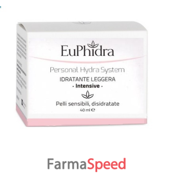 euphidra personal hydra system idratante leggera intensive per pelli sensibili e disidratate 40 ml