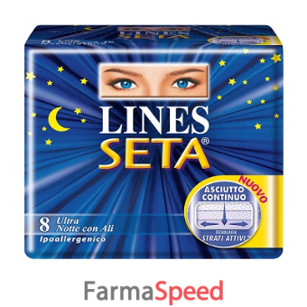 assorbenti igienici femminili lines seta ultra notte 8 pezzi