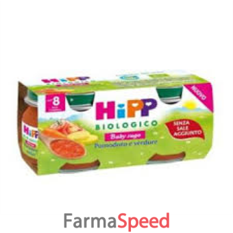 hipp biologico baby sugo pomodoro e verdure 2 vasetti da 80 g
