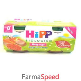 hipp biologico sugo ragu' di manzo 2 vasetti 80 g