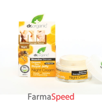dr organic royal jelly pappa reale night cream crema viso notte 50 ml