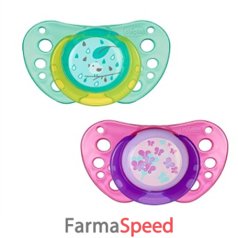 chicco succhietto in silicone rosa 12 mesi+ 2 pezzi