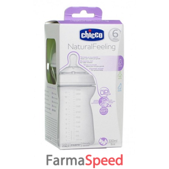 chicco biberon natural feel 6 mesi+330 ml veloce