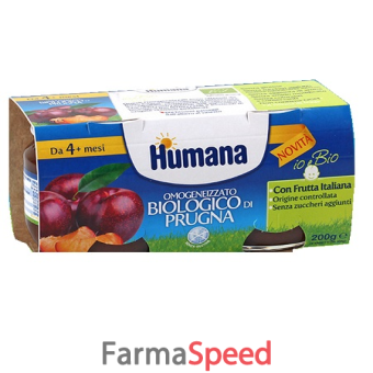 humana omogeneizzato prugna bio 2 vasetti 100 g