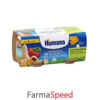 humana omogeneizzato mela/banana bio 2 vasetti 100 g