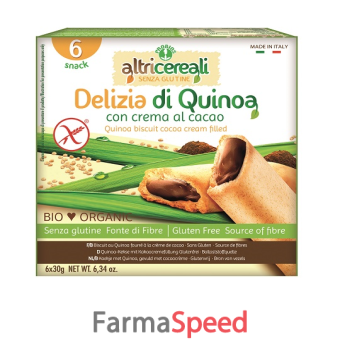 altricereali delizia quinoa con crema di cacao bio 180 g