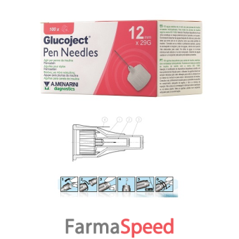 ago per penna da insulina glucoject lunghezza 12 mm gauge 29 100 pezzi