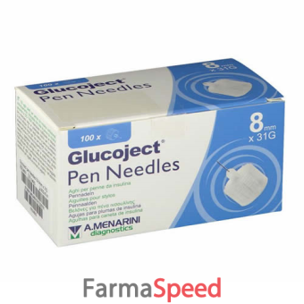 ago per penna da insulina glucoject lunghezza 8 mm gauge 31 100 pezzi