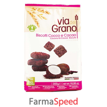 la via del grano biscotti cocco e cacao 300 g