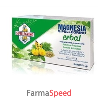 san pellegrino magnesia erbal 14 bustine con scatola vintage