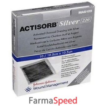 actisorb silver medicazione in carbone attivo con argento 10,5x10,5 cm 3 pezzi