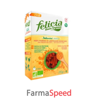 felicia bio sedanini lenticchie rosse 250 g