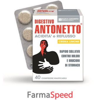 digestivo antonetto acidita' e reflusso crema al limone 40 compresse masticabili