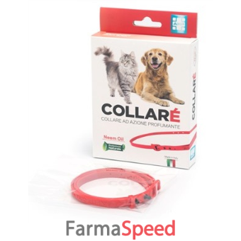 collare' collare per cani e gatti ad azione profumante rosso con olio di neem