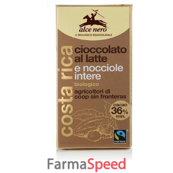 tavoletta cioccolato latte/nocciole bio fairtrade 100 g
