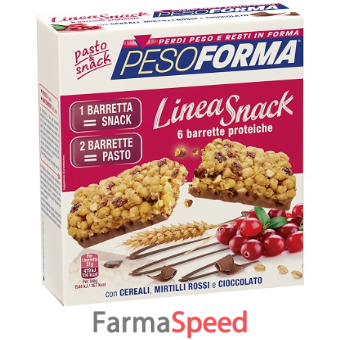pesoforma linea snack cereali mirtilli rossi 6 barrette da 31 g