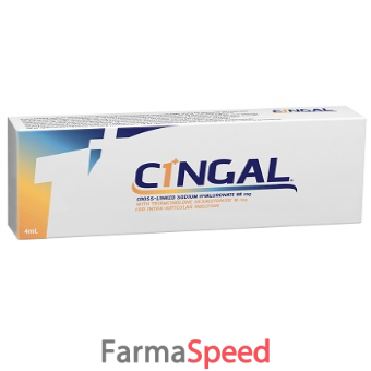 siringa preriempita intra articolare cingal 4 ml 22mg/ml acido reticolato con 4,5 mg/ml triamcinolone esacetonide