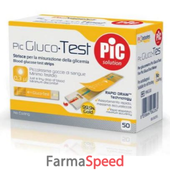 strisce misurazione glicemia pic glucotest 50 pezzi