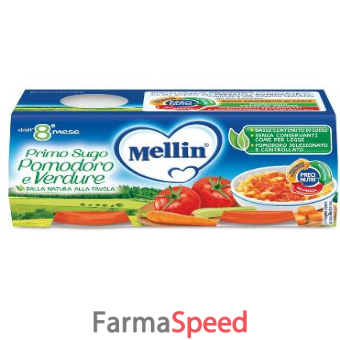 mellin primo sugo pomodoro e verdure 2 vasetti da 80 g