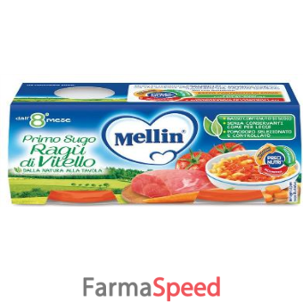 mellin primosugo ragu' di vitello 2 vasetti da 80 g