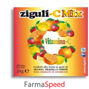 ziguli c mix 40 confetti alla frutta ai gusti di arancia fragola e limone