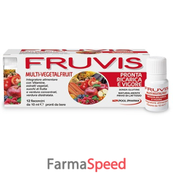 fruvis multi-vegetalfruit pronta ricarica e vigore 12 flaconcini da 10 ml