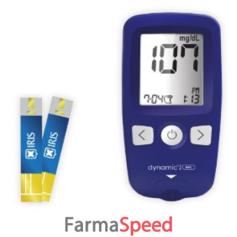 glucometro iris dynamic + 10 elettrodi + 10 lancette pungidito