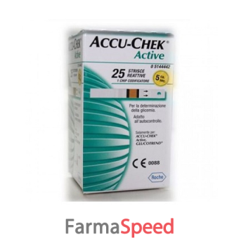 strisce misurazione glicemia accu-chek active strips 25 pezzi inf retail