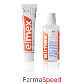 elmex protezione carie dentifricio 75 ml + collutorio 100 ml con sleeve