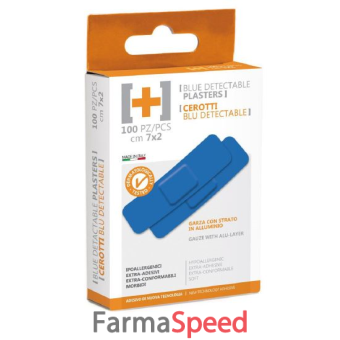 cerotto blu detectable misura 7x2cm 100 pezzi