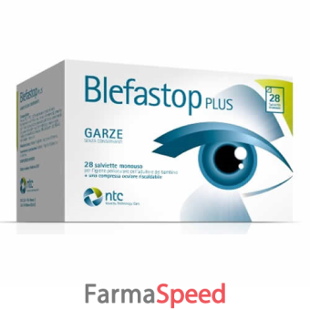 blefastop plus garza in cotone piegata con filo di bario 28 salviette monouso + 1 compressa oculare riscaldabile