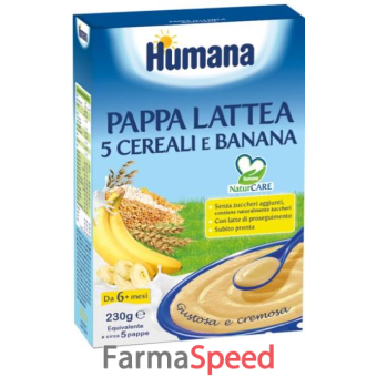 humana pappa lattea 5 cereali e banana 230 g