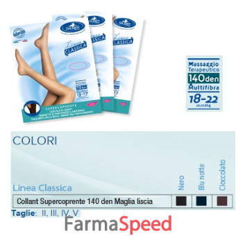 sauber collant 140 denari super coprente maglia microrete blu notte 2 linea classica misura