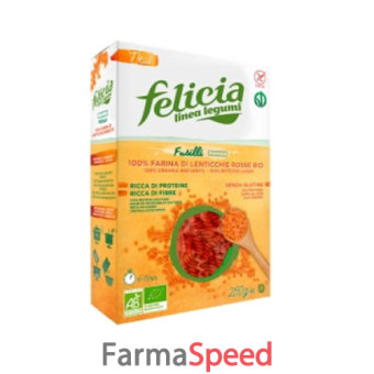 felicia bio fusilli di lenticchie rosse