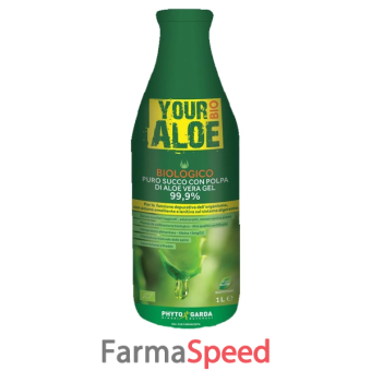 your aloe bio puro succo con polpa di aloe vera gel 99,9% 1 litro per la funzione depurativa dell'organismo