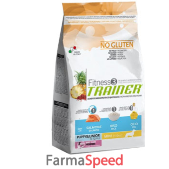 trainer fitness3 puppy&junior mini con salmone-riso-olio 2 kg