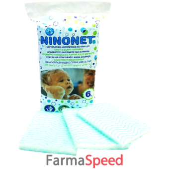 ninonet spugnetta saponata per bimbi 6 pezzi
