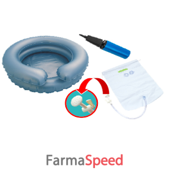 set lavatesta completo basic contenitore rotondo lavatesta gonfiabile + pompa gonfiaggio + sacca per contenere acqua + doccia con rubinetto