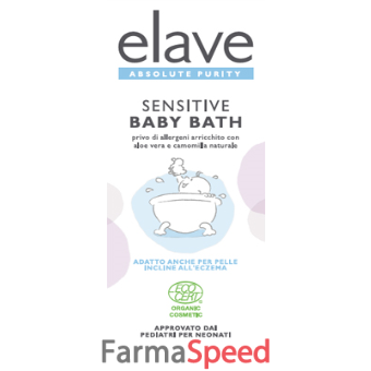 elave baby bath detergente delicato con camomilla e aloe vera biologico 400 ml