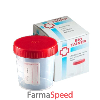 contenitore per urina bio tainer graduato con superficie di scrittura con tappo a vite capacita' 120ml 100 pezzi