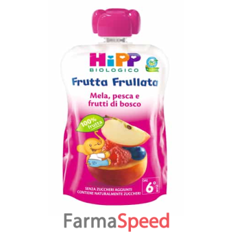 hipp biologico frutta frullata mela/pesca/frutti di bosco 90 g