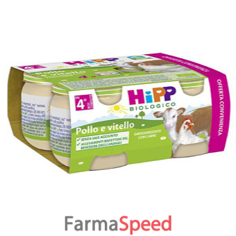 hipp bio omogeneizzato pollo/vitello 80 g 4 pezzi