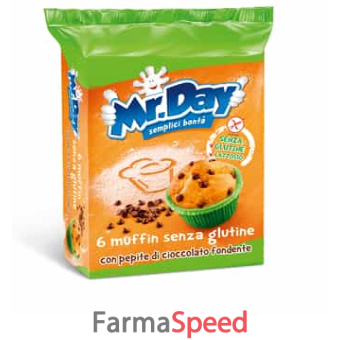 mr day muffin senza glutine con pepite di cioccolato fondente 6 x 42 g